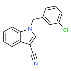 ChemSpider 2D Image | 1-(3-Chlorobenzyl)-1H-indole-3-carbonitrile | C16H11ClN2