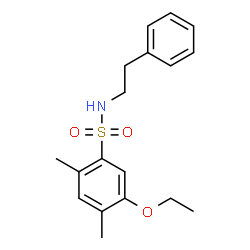 ChemSpider 2D Image | 5-Ethoxy-2,4-dimethyl-N-(2-phenylethyl)benzenesulfonamide | C18H23NO3S