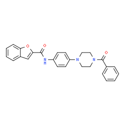 ChemSpider 2D Image | N-[4-(4-Benzoyl-1-piperazinyl)phenyl]-1-benzofuran-2-carboxamide | C26H23N3O3