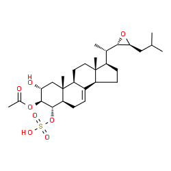 ChemSpider 2D Image | (2alpha,3beta,4alpha,5alpha,22S,23S)-2-Hydroxy-4-(sulfooxy)-22,23-epoxycholest-7-en-3-yl acetate | C29H46O8S