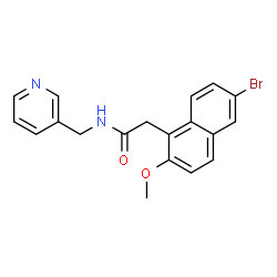 ChemSpider 2D Image | 2-(6-Bromo-2-methoxy-1-naphthyl)-N-(3-pyridinylmethyl)acetamide | C19H17BrN2O2