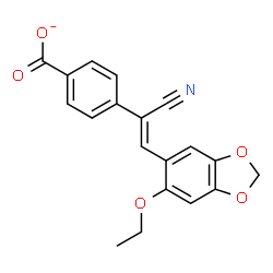 ChemSpider 2D Image | 4-[(Z)-1-Cyano-2-(6-ethoxy-1,3-benzodioxol-5-yl)vinyl]benzoate | C19H14NO5
