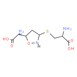ChemSpider 2D Image | S-{(3R,5R)-5-[(S)-Amino(carboxy)methyl]-1,2-oxazolidin-3-yl}-L-cysteine | C8H15N3O5S