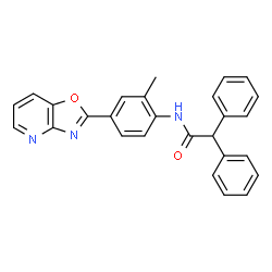 ChemSpider 2D Image | N-[2-Methyl-4-([1,3]oxazolo[4,5-b]pyridin-2-yl)phenyl]-2,2-diphenylacetamide | C27H21N3O2