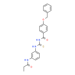 ChemSpider 2D Image | 4-(Benzyloxy)-N-{[3-(propionylamino)phenyl]carbamothioyl}benzamide | C24H23N3O3S