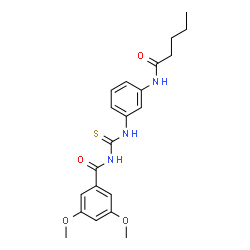 ChemSpider 2D Image | 3,5-Dimethoxy-N-{[3-(pentanoylamino)phenyl]carbamothioyl}benzamide | C21H25N3O4S