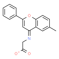 ChemSpider 2D Image | [(E)-(6-Methyl-2-phenyl-4H-chromen-4-ylidene)amino]acetate | C18H14NO3
