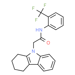 ChemSpider 2D Image | 2-(1,2,3,4-Tetrahydro-9H-carbazol-9-yl)-N-[2-(trifluoromethyl)phenyl]acetamide | C21H19F3N2O