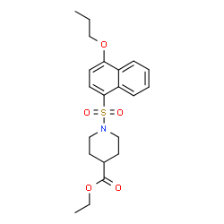 ChemSpider 2D Image | Ethyl 1-[(4-propoxy-1-naphthyl)sulfonyl]-4-piperidinecarboxylate | C21H27NO5S