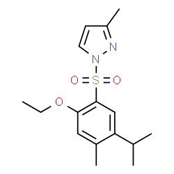 ChemSpider 2D Image | 1-[(2-Ethoxy-5-isopropyl-4-methylphenyl)sulfonyl]-3-methyl-1H-pyrazole | C16H22N2O3S