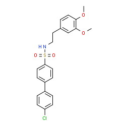 ChemSpider 2D Image | 4'-Chloro-N-[2-(3,4-dimethoxyphenyl)ethyl]-4-biphenylsulfonamide | C22H22ClNO4S
