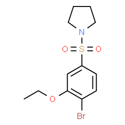 ChemSpider 2D Image | 1-[(4-Bromo-3-ethoxyphenyl)sulfonyl]pyrrolidine | C12H16BrNO3S