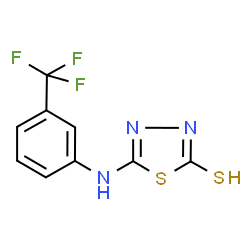 ChemSpider 2D Image | 5-{[3-(Trifluoromethyl)phenyl]amino}-1,3,4-thiadiazole-2(3H)-thione | C9H6F3N3S2