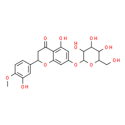 ChemSpider 2D Image | 5-Hydroxy-2-(3-hydroxy-4-methoxyphenyl)-4-oxo-3,4-dihydro-2H-chromen-7-yl hexopyranoside | C22H24O11