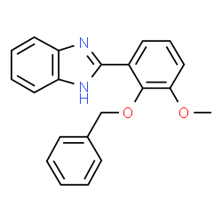 ChemSpider 2D Image | 2-(2-(benzyloxy)-3-methoxyphenyl)-1H-benzimidazole | C21H18N2O2