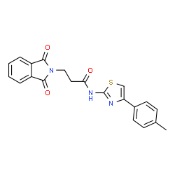 ChemSpider 2D Image | 3-(1,3-Dioxo-1,3-dihydro-2H-isoindol-2-yl)-N-[4-(4-methylphenyl)-1,3-thiazol-2-yl]propanamide | C21H17N3O3S