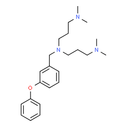 ChemSpider 2D Image | N-[3-(Dimethylamino)propyl]-N',N'-dimethyl-N-(3-phenoxybenzyl)-1,3-propanediamine | C23H35N3O