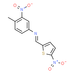 ChemSpider 2D Image | 4-Methyl-3-nitro-N-[(E)-(5-nitro-2-thienyl)methylene]aniline | C12H9N3O4S