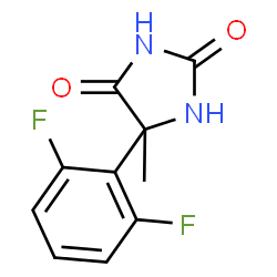ChemSpider 2D Image | 5-(2,6-Difluorophenyl)-5-methyl-2,4-imidazolidinedione | C10H8F2N2O2