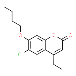 ChemSpider 2D Image | 7-Butoxy-6-chloro-4-ethyl-2H-chromen-2-one | C15H17ClO3
