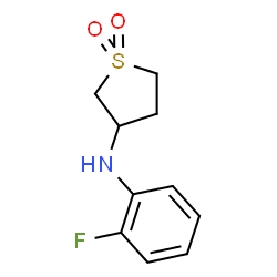 ChemSpider 2D Image | N-(2-Fluorophenyl)tetrahydro-3-thiophenamine 1,1-dioxide | C10H12FNO2S