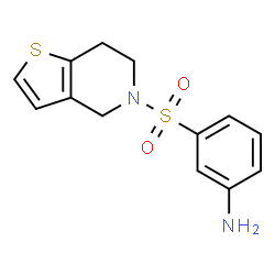 ChemSpider 2D Image | 3-(6,7-Dihydrothieno[3,2-c]pyridin-5(4H)-ylsulfonyl)aniline | C13H14N2O2S2