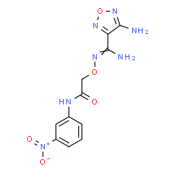 ChemSpider 2D Image | 2-({[Amino(4-amino-1,2,5-oxadiazol-3-yl)methylene]amino}oxy)-N-(3-nitrophenyl)acetamide | C11H11N7O5