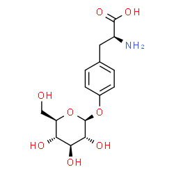 ChemSpider 2D Image | (2S)-2-Amino-3-(4-{[(2S,3R,4S,5S,6R)-3,4,5-trihydroxy-6-(hydroxymethyl)tetrahydro-2H-pyran-2-yl]oxy}phenyl)propanoic acid | C15H21NO8