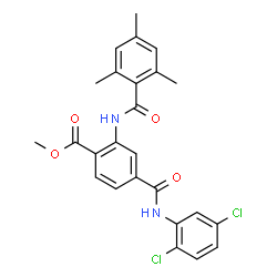 ChemSpider 2D Image | Methyl 4-[(2,5-dichlorophenyl)carbamoyl]-2-[(mesitylcarbonyl)amino]benzoate | C25H22Cl2N2O4