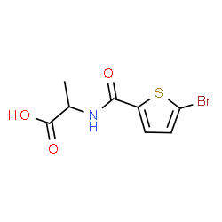 ChemSpider 2D Image | N-[(5-Bromo-2-thienyl)carbonyl]alanine | C8H8BrNO3S