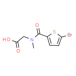 ChemSpider 2D Image | N-[(5-Bromo-2-thienyl)carbonyl]-N-methylglycine | C8H8BrNO3S