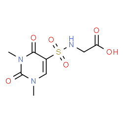 ChemSpider 2D Image | N-[(1,3-Dimethyl-2,4-dioxo-1,2,3,4-tetrahydro-5-pyrimidinyl)sulfonyl]glycine | C8H11N3O6S