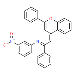 ChemSpider 2D Image | (1Z,2E)-N-(3-Nitrophenyl)-1-phenyl-2-(2-phenyl-4H-chromen-4-ylidene)ethanimine | C29H20N2O3