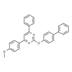 ChemSpider 2D Image | 2-(4-Biphenylyloxy)-4-(4-methoxyphenyl)-6-phenylpyrimidine | C29H22N2O2