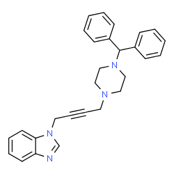 ChemSpider 2D Image | 1-{4-[4-(Diphenylmethyl)-1-piperazinyl]-2-butyn-1-yl}-1H-benzimidazole | C28H28N4