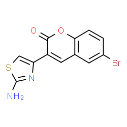 ChemSpider 2D Image | 3-(2-Amino-1,3-thiazol-4-yl)-6-bromo-2H-chromen-2-one | C12H7BrN2O2S