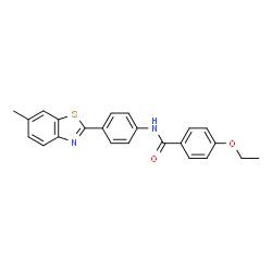 ChemSpider 2D Image | 4-Ethoxy-N-[4-(6-methyl-1,3-benzothiazol-2-yl)phenyl]benzamide | C23H20N2O2S