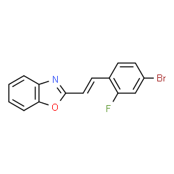 ChemSpider 2D Image | 2-[(E)-2-(4-Bromo-2-fluorophenyl)vinyl]-1,3-benzoxazole | C15H9BrFNO