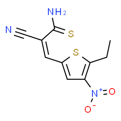 ChemSpider 2D Image | (2Z)-2-Cyano-3-(5-ethyl-4-nitro-2-thienyl)-2-propenethioamide | C10H9N3O2S2