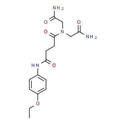 ChemSpider 2D Image | N,N-Bis(2-amino-2-oxoethyl)-N'-(4-ethoxyphenyl)succinamide | C16H22N4O5