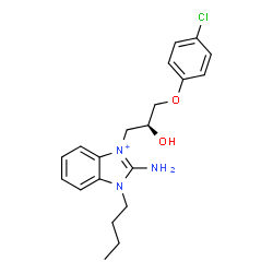 ChemSpider 2D Image | 2-Amino-1-butyl-3-[(2S)-3-(4-chlorophenoxy)-2-hydroxypropyl]-1H-benzimidazol-3-ium | C20H25ClN3O2