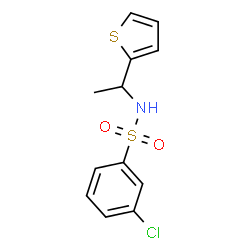 ChemSpider 2D Image | 3-Chloro-N-[1-(2-thienyl)ethyl]benzenesulfonamide | C12H12ClNO2S2
