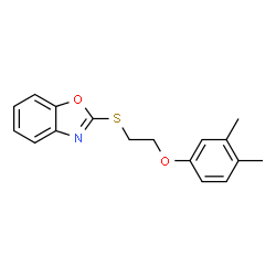 ChemSpider 2D Image | 2-[2-(3,4-Dimethyl-phenoxy)-ethylsulfanyl]-benzooxazole | C17H17NO2S