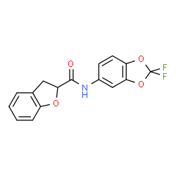 ChemSpider 2D Image | N-(2,2-Difluoro-1,3-benzodioxol-5-yl)-2,3-dihydro-1-benzofuran-2-carboxamide | C16H11F2NO4