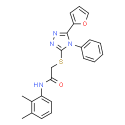 ChemSpider 2D Image | N-(2,3-Dimethylphenyl)-2-{[5-(2-furyl)-4-phenyl-4H-1,2,4-triazol-3-yl]sulfanyl}acetamide | C22H20N4O2S