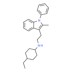ChemSpider 2D Image | 4-Ethyl-N-[2-(2-methyl-1-phenyl-1H-indol-3-yl)ethyl]cyclohexanamine | C25H32N2