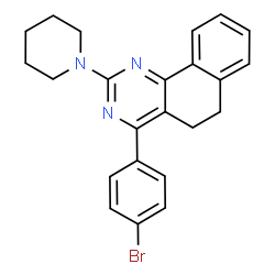 ChemSpider 2D Image | 4-(4-Bromophenyl)-2-(1-piperidinyl)-5,6-dihydrobenzo[h]quinazoline | C23H22BrN3