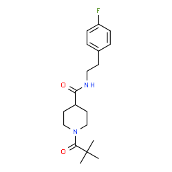 ChemSpider 2D Image | 1-(2,2-Dimethylpropanoyl)-N-[2-(4-fluorophenyl)ethyl]-4-piperidinecarboxamide | C19H27FN2O2