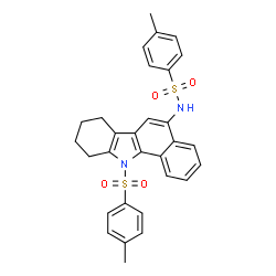 ChemSpider 2D Image | 4-Methyl-N-{11-[(4-methylphenyl)sulfonyl]-8,9,10,11-tetrahydro-7H-benzo[a]carbazol-5-yl}benzenesulfonamide | C30H28N2O4S2