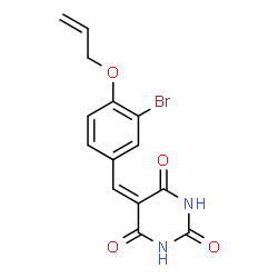 ChemSpider 2D Image | 5-[4-(Allyloxy)-3-bromobenzylidene]-2,4,6(1H,3H,5H)-pyrimidinetrione | C14H11BrN2O4